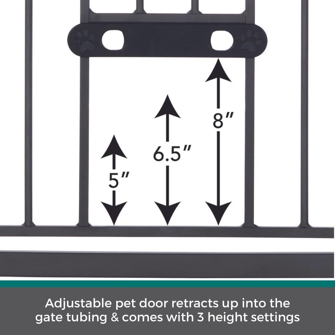North States MyPet Wide Metal Deco EasyPass Pet Gate, Expands to 40.5" Wide