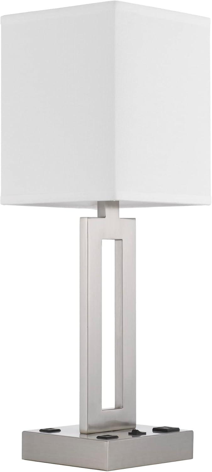 Cal Lighting Sarnia metal desk lamp with 1 outlet and 2 USB charging ports
