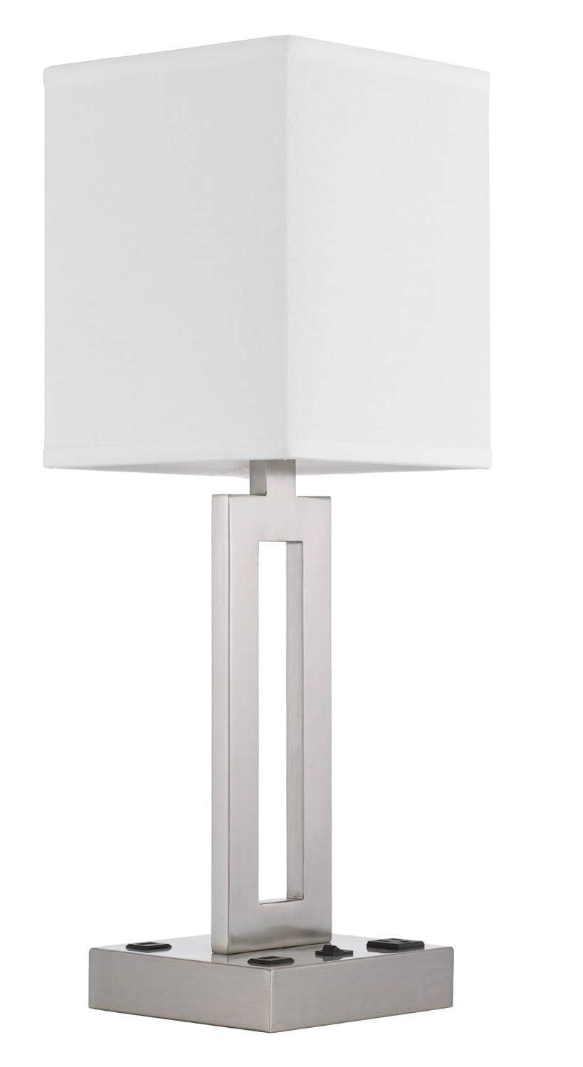 Cal Lighting Sarnia metal desk lamp with 1 outlet and 2 USB charging ports