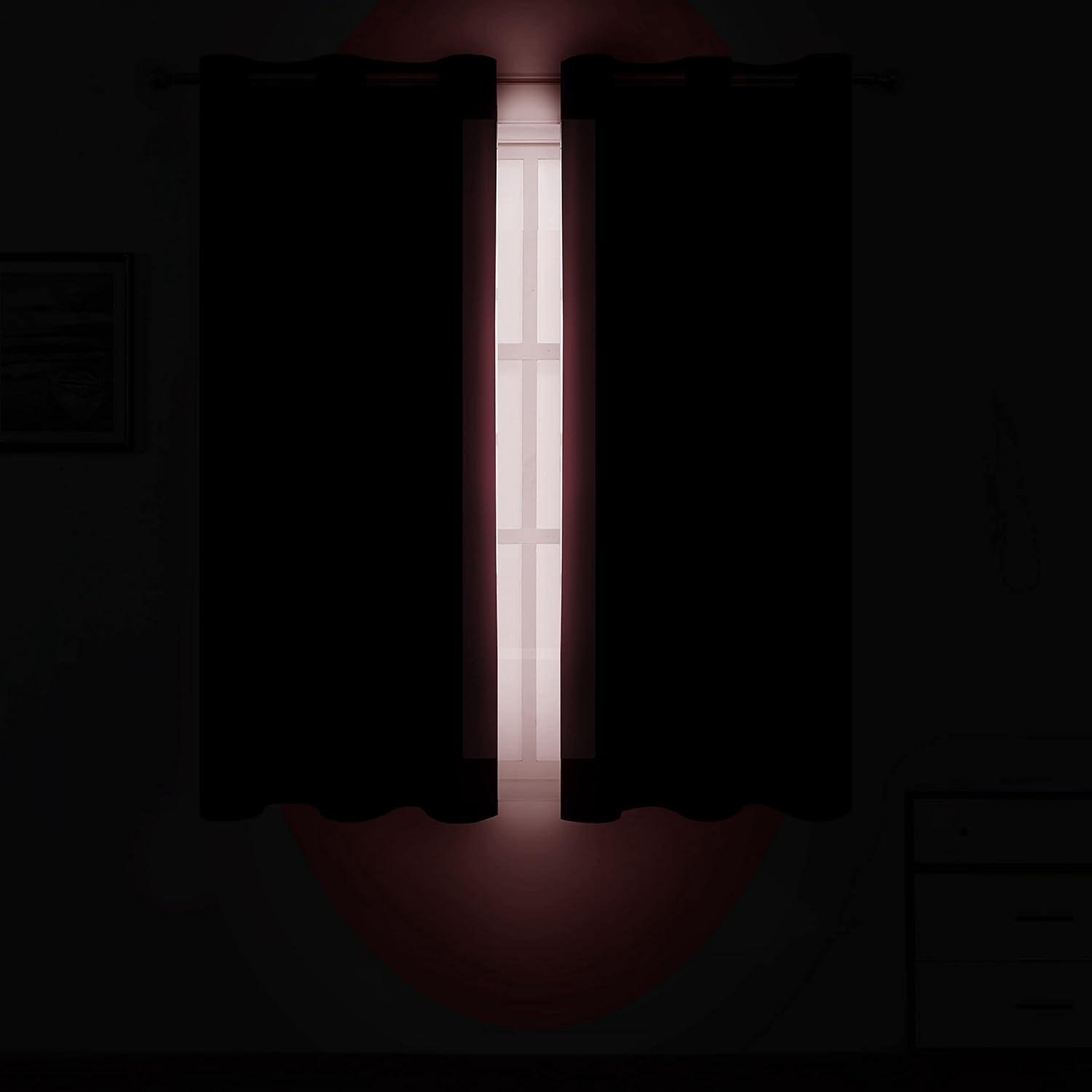 LEMOMO Burgundy Blackout Curtains 38 x 54 Inch Length/Set of 2 Curtain Panels/Thermal Insulated Room Darkening Blackout Curtains for Bedroom