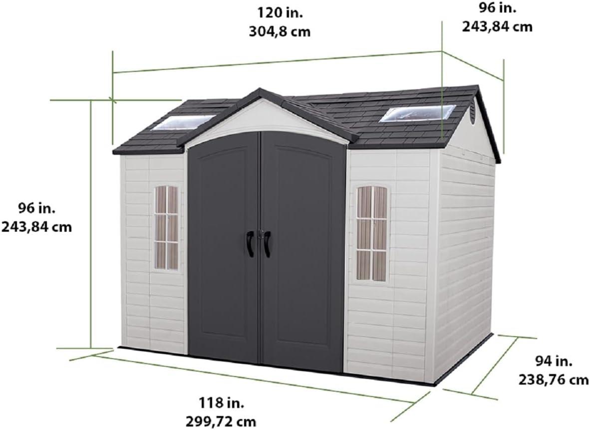 Lifetime Lifetime 10 Ft. x 8 Ft. High-Density Polyethylene (Plastic) Outdoor Storage Shed with Steel-Reinforced Construction