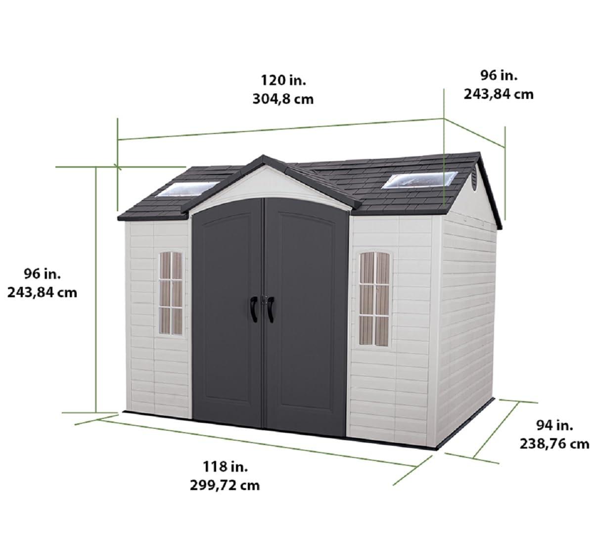 Lifetime Lifetime 10 Ft. x 8 Ft. High-Density Polyethylene (Plastic) Outdoor Storage Shed with Steel-Reinforced Construction