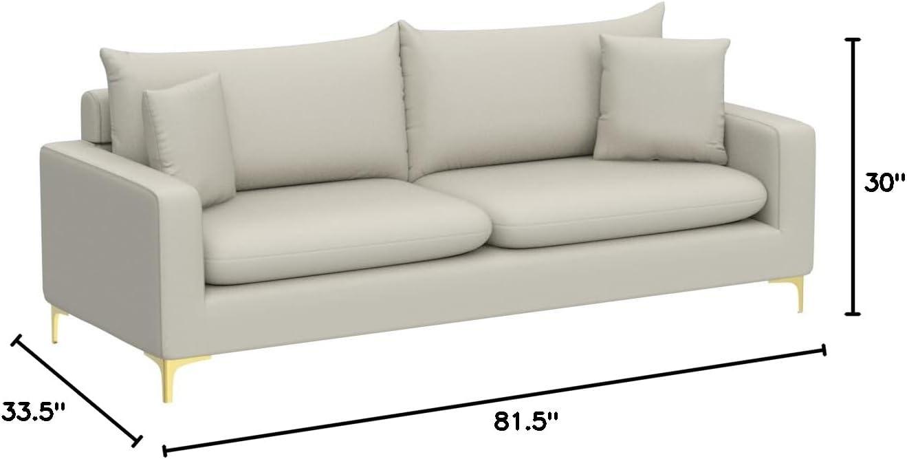 Meridian Furniture Naomi Cream Velvet Sofa