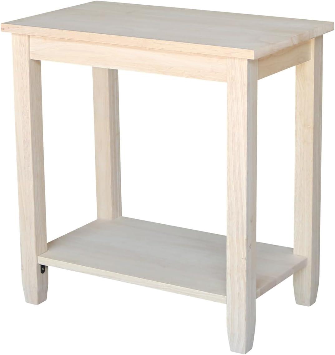 Solano Accent Table - International Concepts: Durable Parawood, Rectangle, Shelf Storage