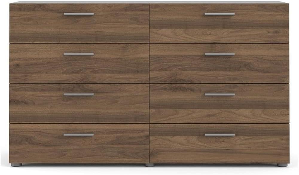 Tvilum Loft 8 Drawer Double Dresser for Adults, Walnut