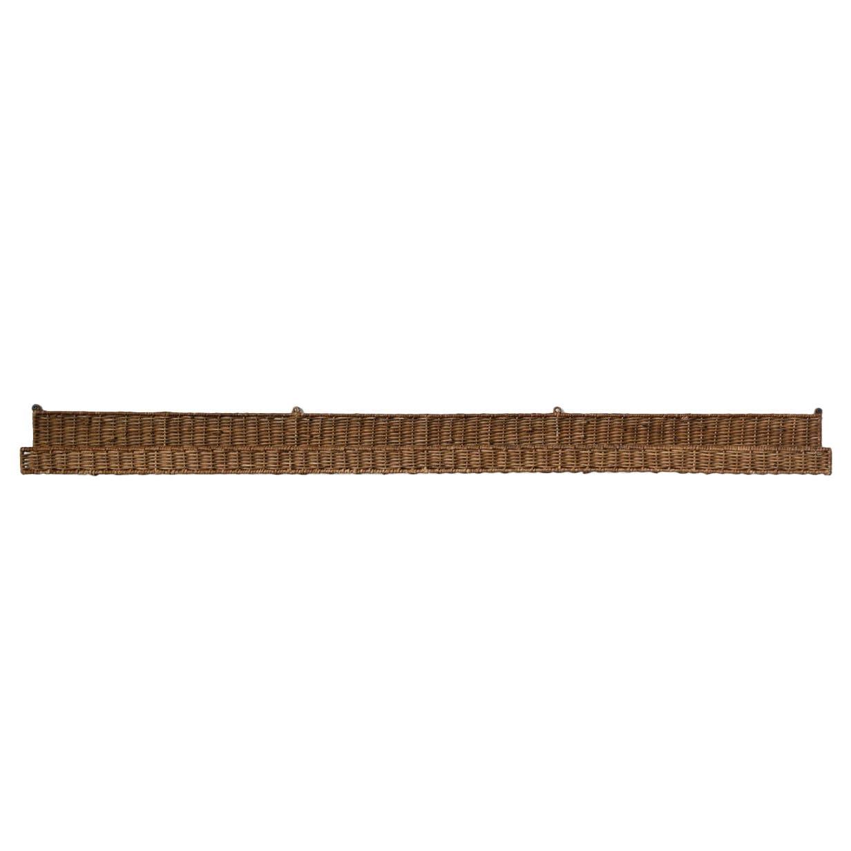 Storied Home Handwoven Rattan Wall Shelf