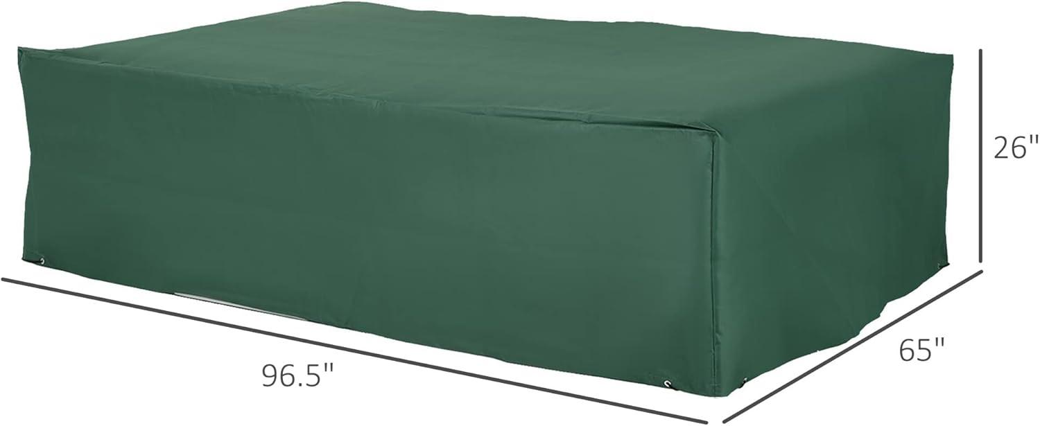 Outsunny 97" x 65" x 26" Heavy Duty Outdoor Sectional Sofa Cover, Waterproof Patio Furniture Cover for Weather Protection, Dark Green