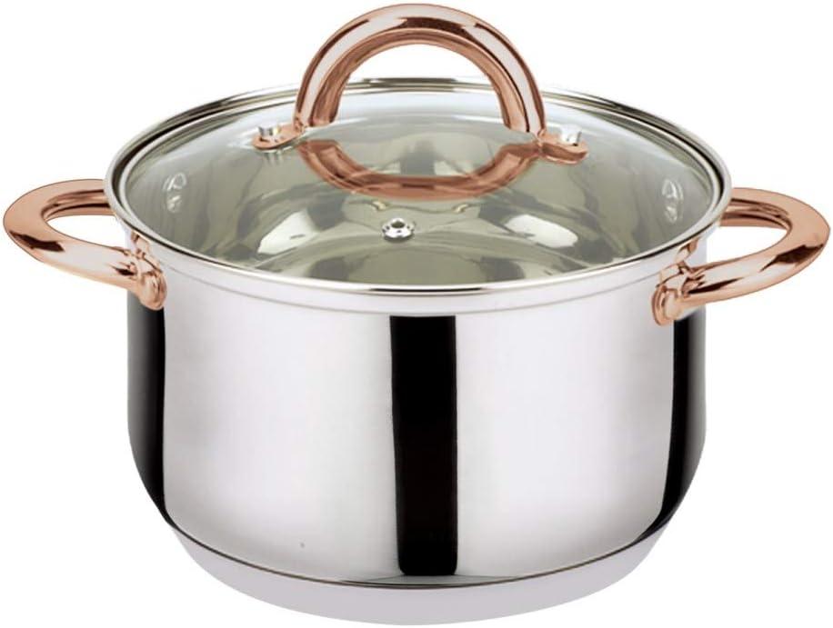 J&V TEXTILES 6-Piece Stainless Steel Casserole Set Pots and Lids