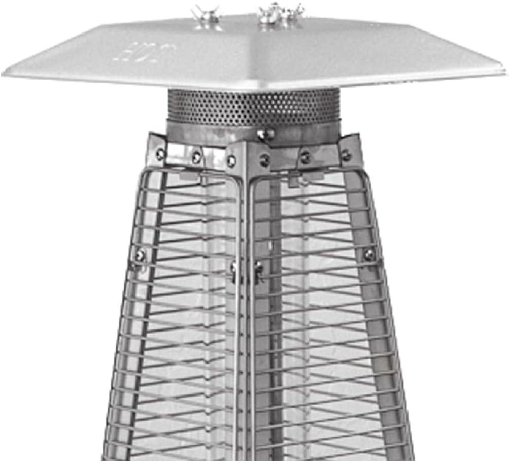 Hiland HLDS032-GTTHG Portable Propane Table Top Pyramid Glass Tube Patio Heater, 9500 BTU, Bronze