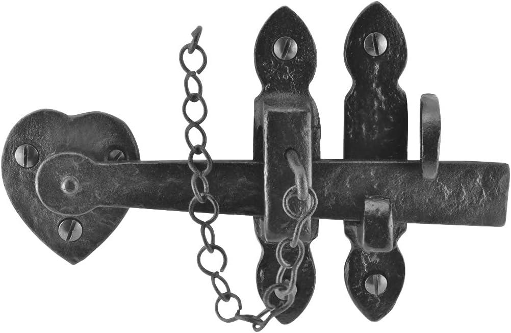 Black Iron Door Latch Lock Heart Thumb Set 8" Colonial Door Latche Renovator's Supply