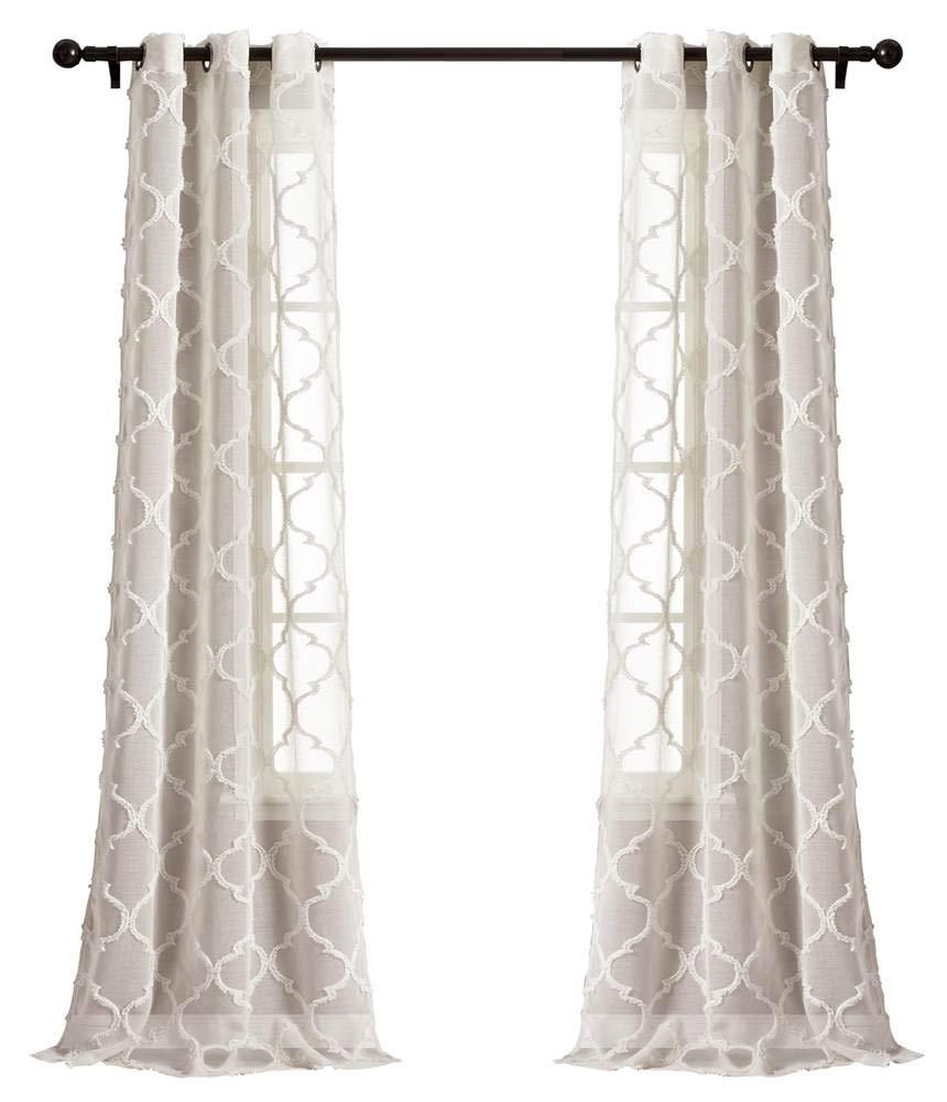 Lush Decor Avon Trellis Sheer Polyester Sheer Curtain Pair (Set of 2)