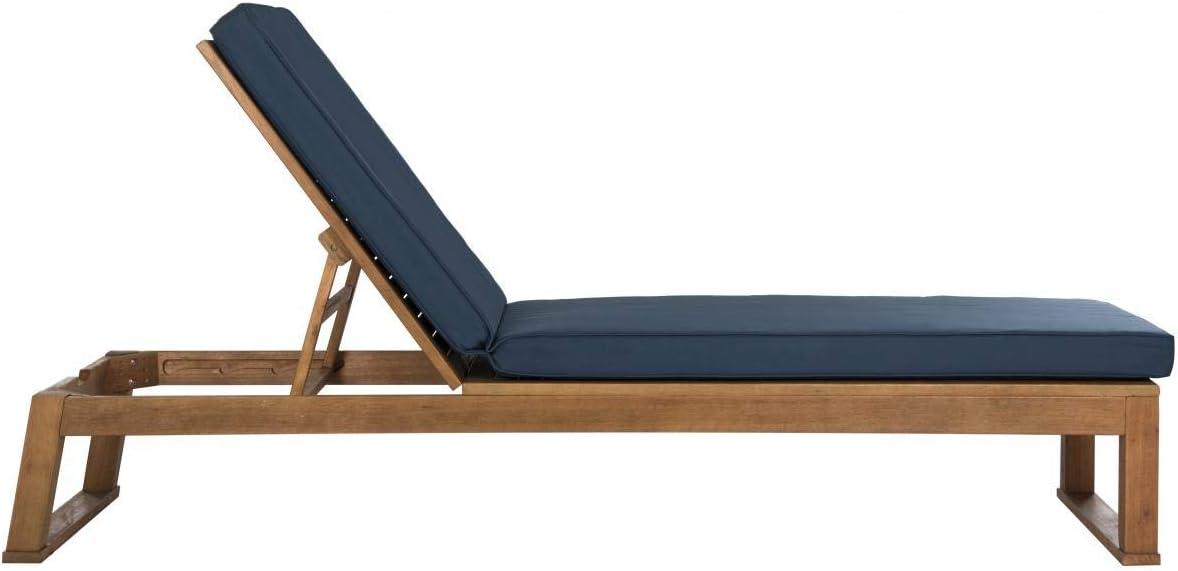 Solano Sunlounger - Outdoor - PAT7024 - Natural/Navy -Safavieh