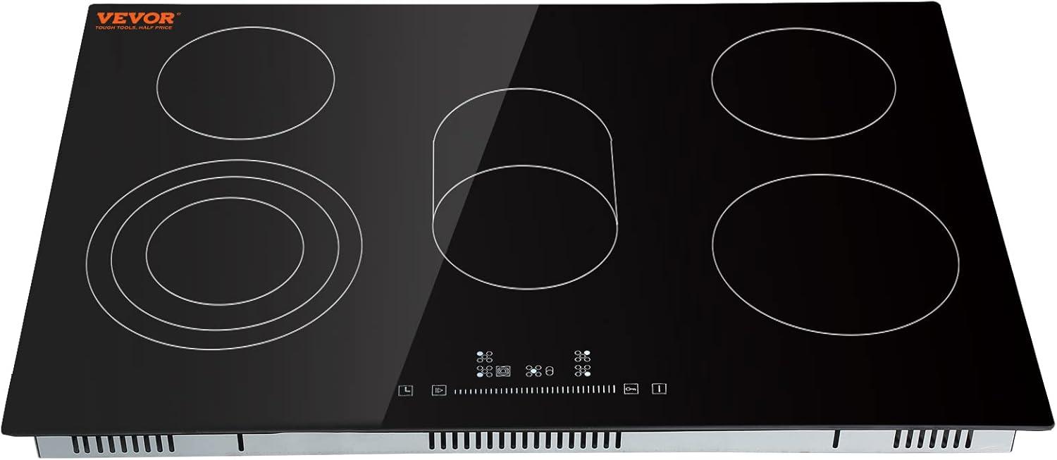 VEVOR 30" Black Electric 5 Burner Cooktop with Dual Size Power Burner