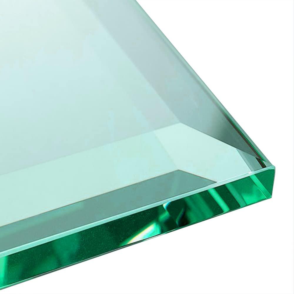 Dulles Glass 20" Round Table Top 3/8" Thick, Pencil Polished Tempered Glass for Indoor Dining or Outdoor Patio, 11 Pounds