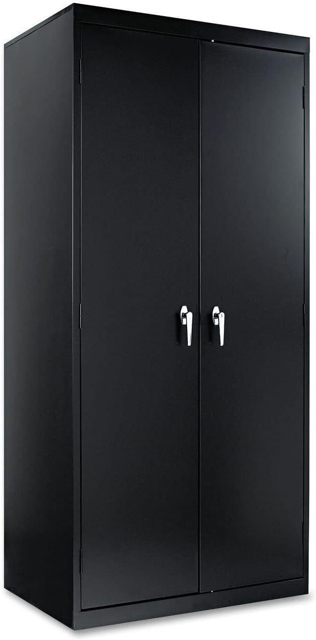 Alera Assembled 78" High Heavy-Duty Welded Storage Cabinet, Four Adjustable Shelves, 36w x 24d, Black