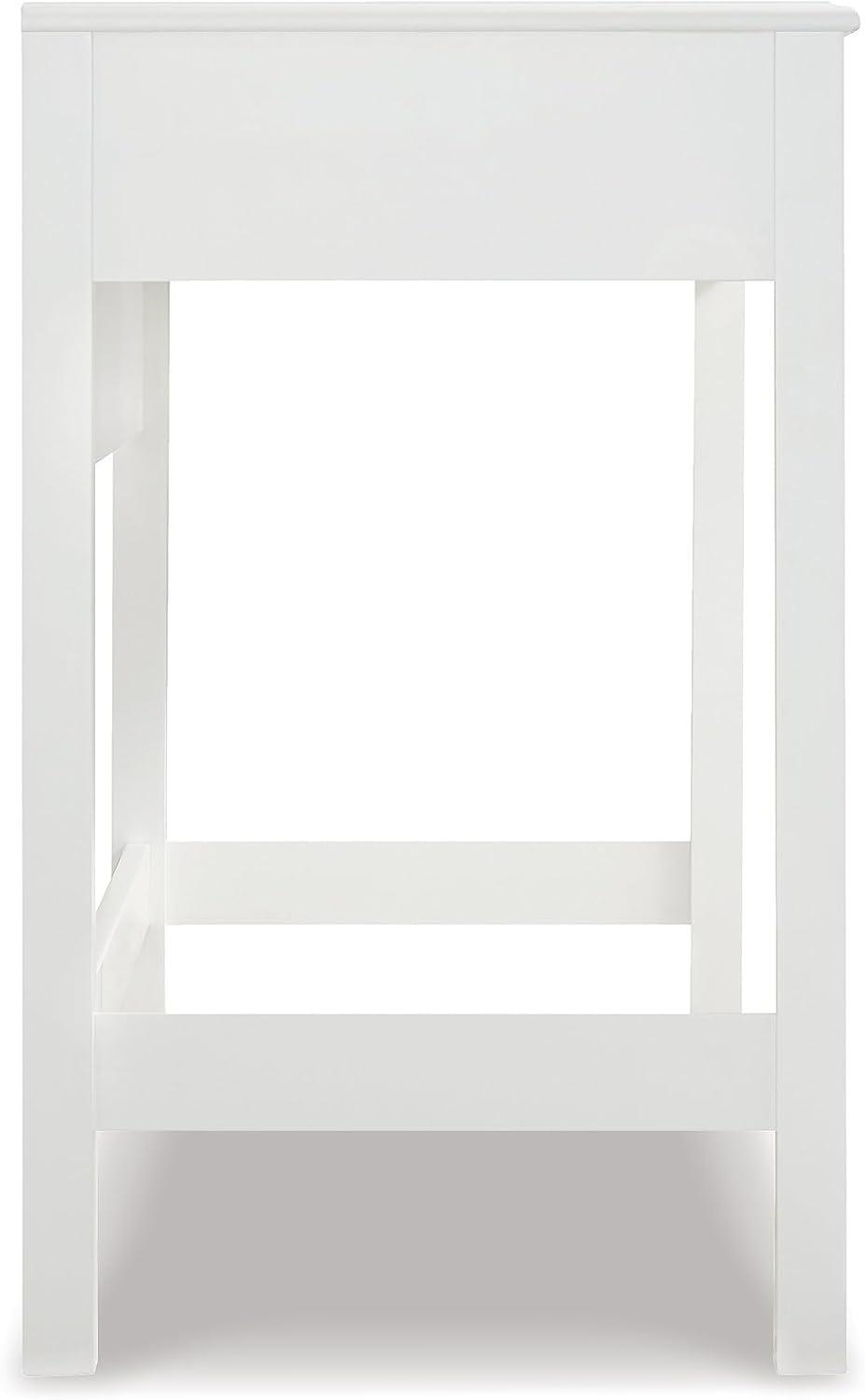 Othello Home Office Small Desk White - Signature Design by Ashley: Parsons-Style, Single Drawer Storage