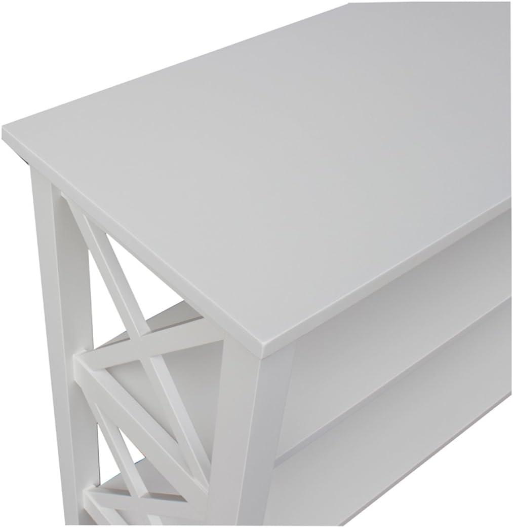 Hampton Console Table White - International Concepts: Hardwood Entryway Table with Fixed Shelves