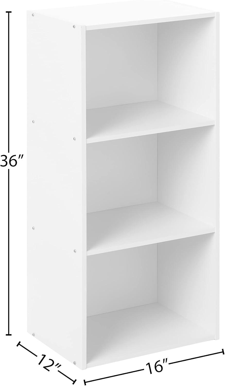 Open Box Hodedah 3 Shelf Home & Office Organization Storage Bookcase Cabinets,