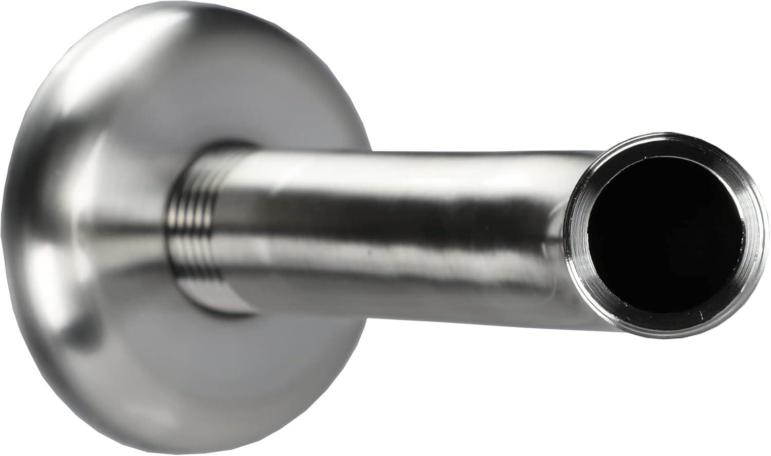 Danco 89182 Shower Arm with Flange, 1/2 in Connection, IPS, 6 in L, Stainless Steel, Brushed Nickel