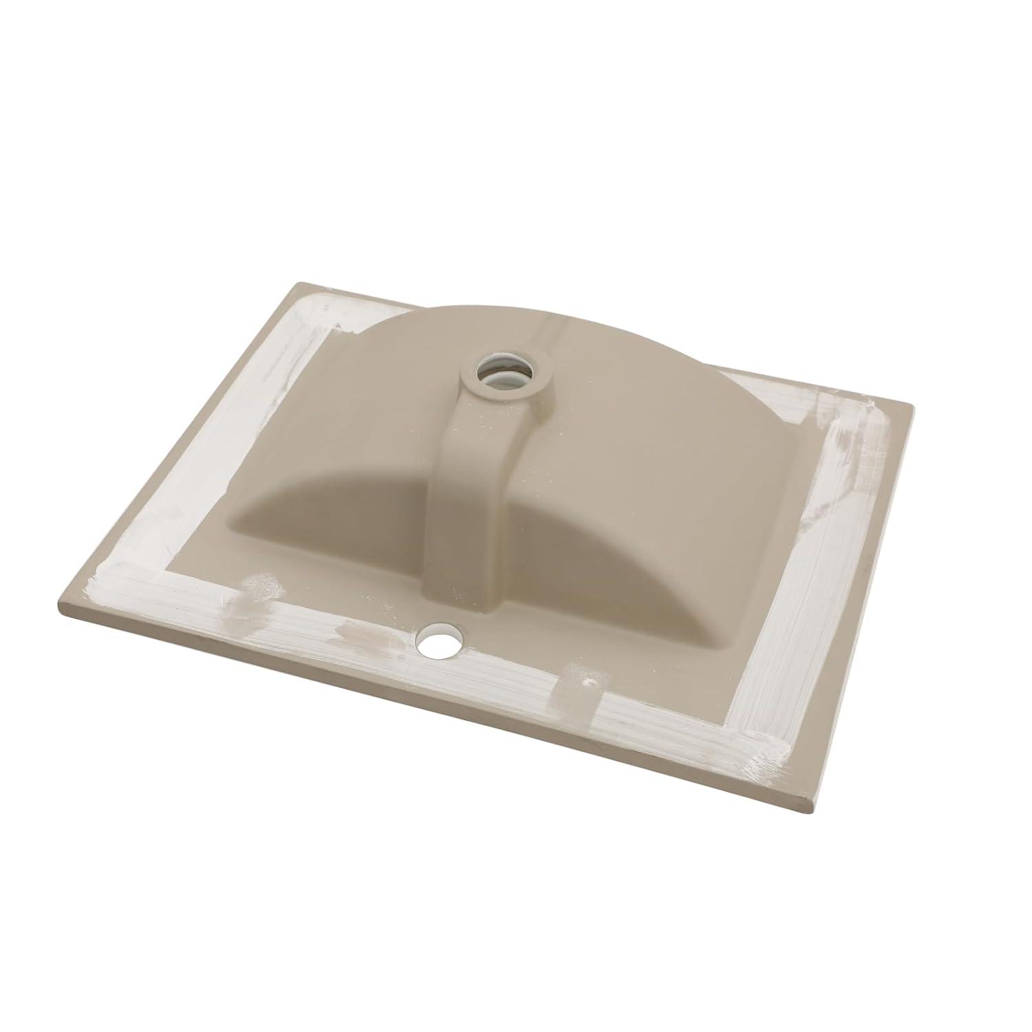 Sarlai 24 Inch Bathroom Vanity Sink Tops - White Drop In Bathroom Sink Ceramic Topmount Rectangular Vanity Top with Overflow