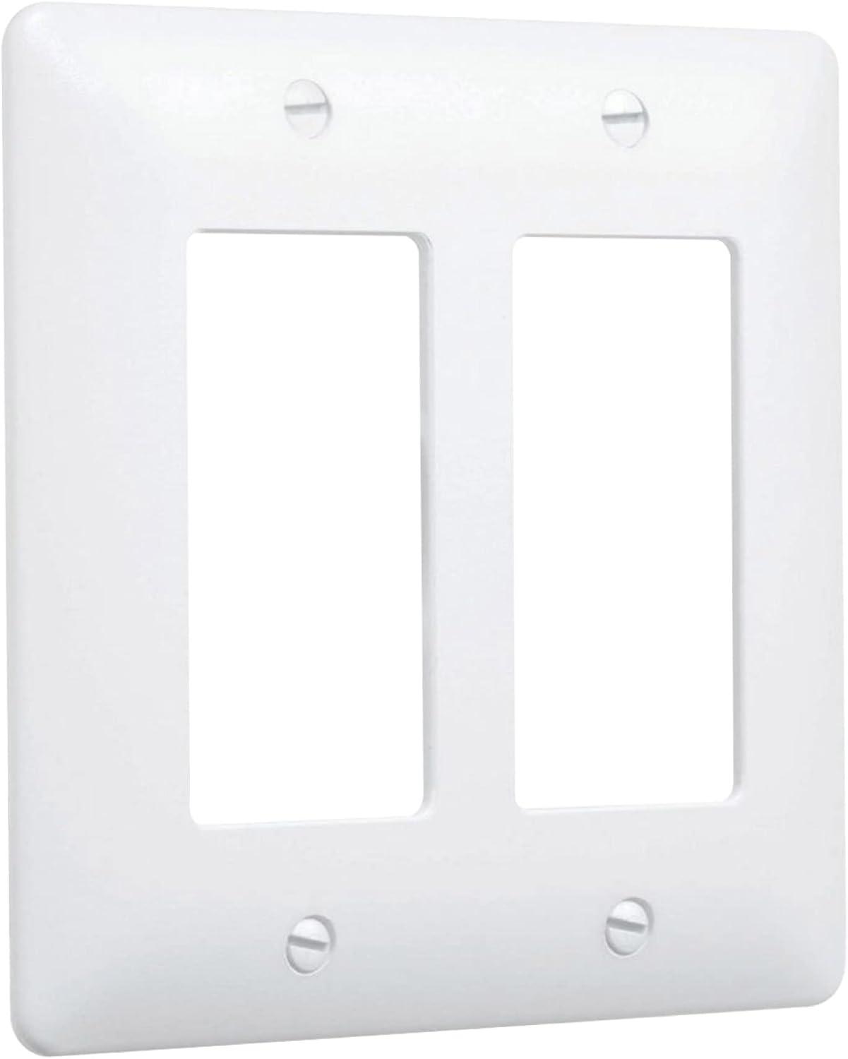 TayMac Masque 5000 Series Textured White 2 gang Plastic Decorator Wall Plate 1 pk