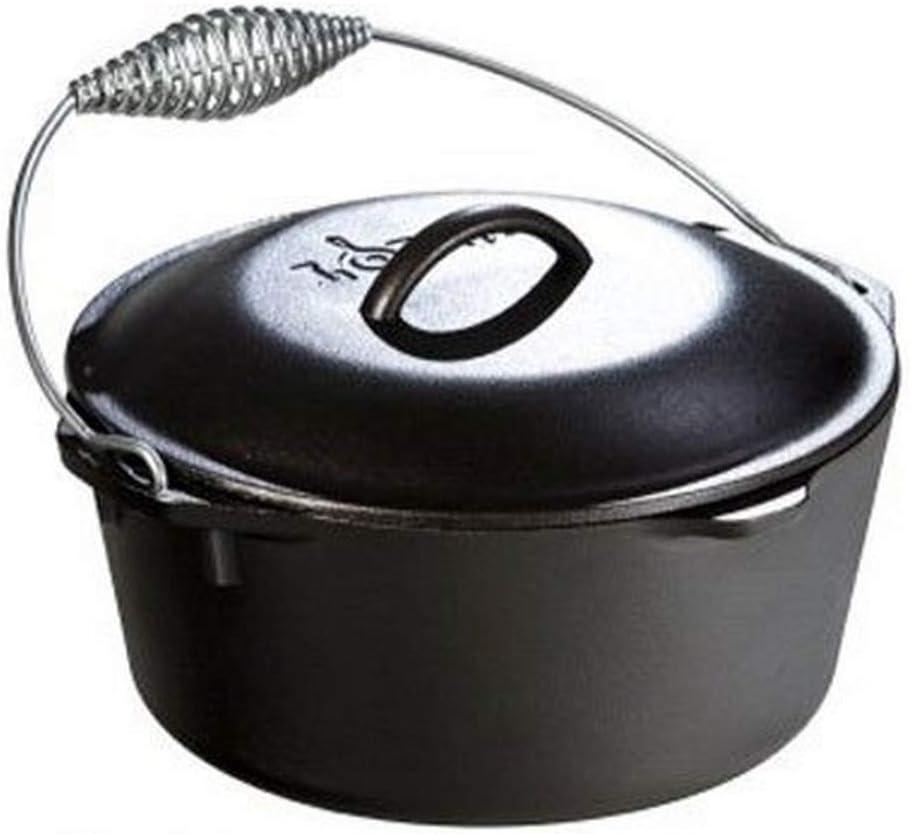 Lodge Cast Iron 5 Quart Seasoned Dutch Oven with Bail Handle