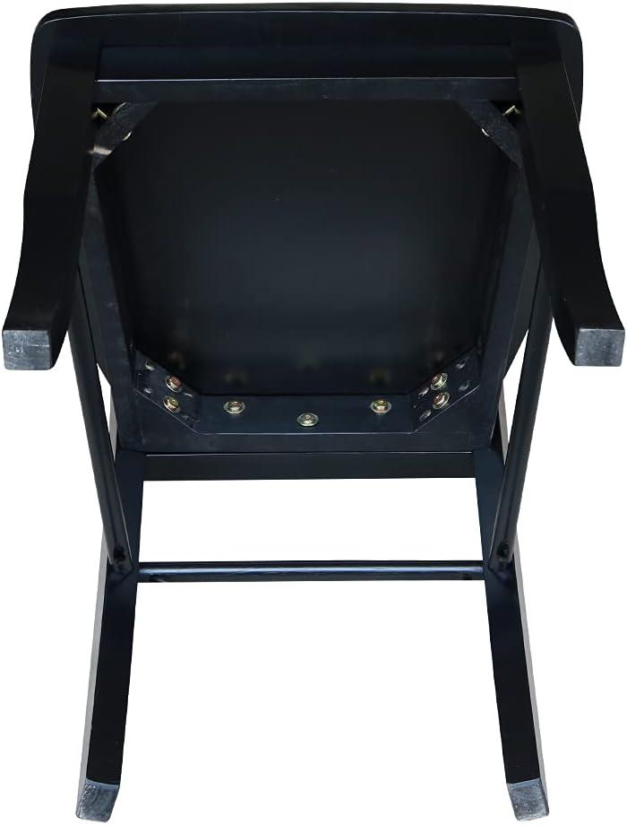 Set of 2 Madrid Ladderback Chairs Black - International Concepts: Solid Wood, Armless, Transitional Style