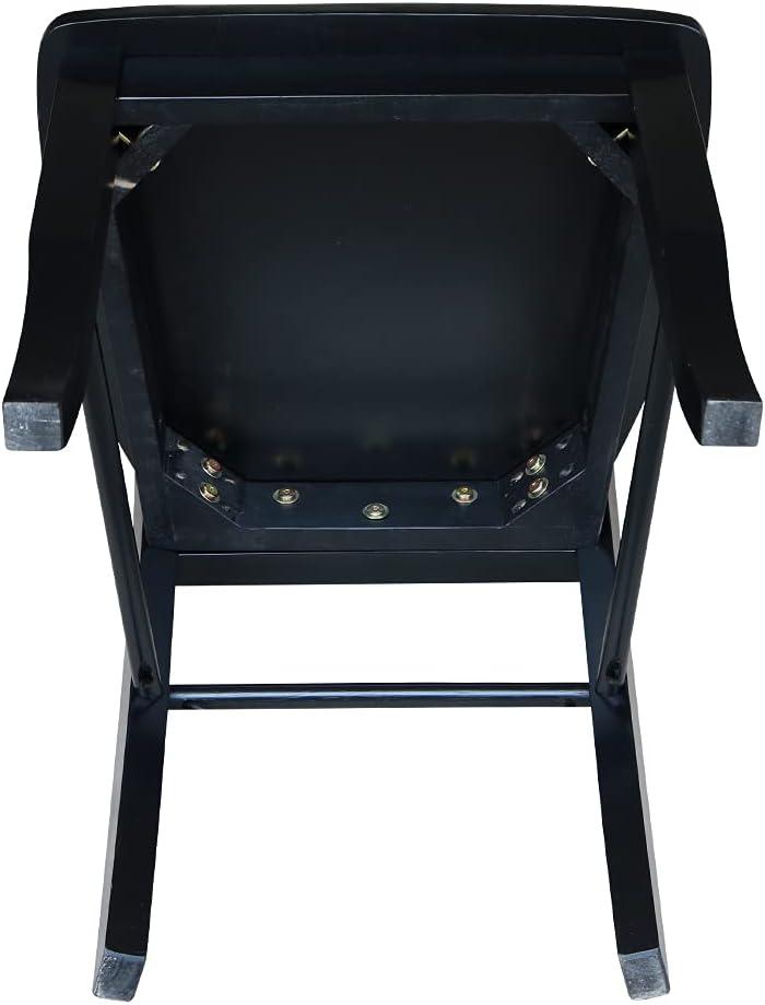 Elegant Black Solid Wood Ladderback Side Chair Set