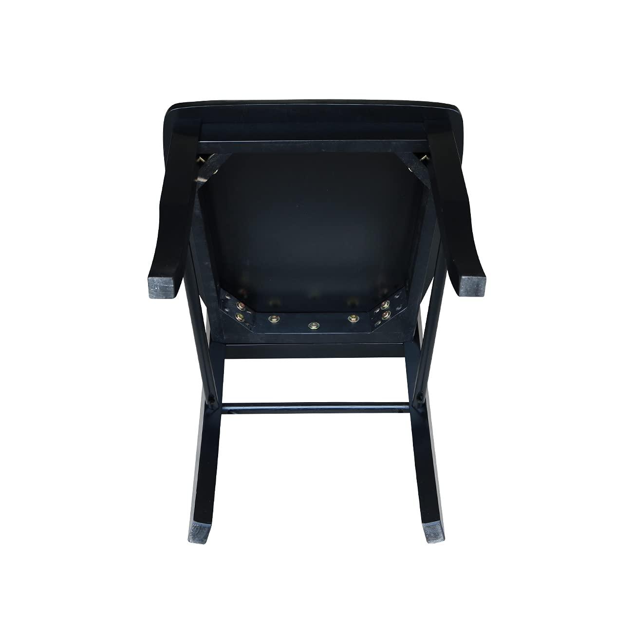 Set of 2 Madrid Ladderback Chairs Black - International Concepts: Solid Wood, Armless, Transitional Style
