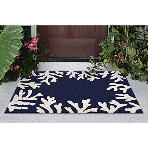 Liora Manne Capri Coral Border Indoor Outdoor Area Rug Navy
