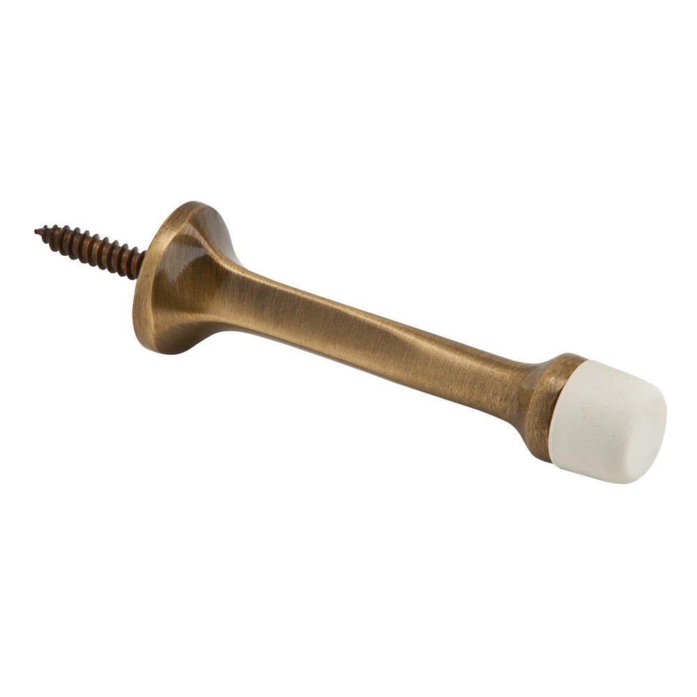 Antique Brass Door Stop with White Rubber Tip