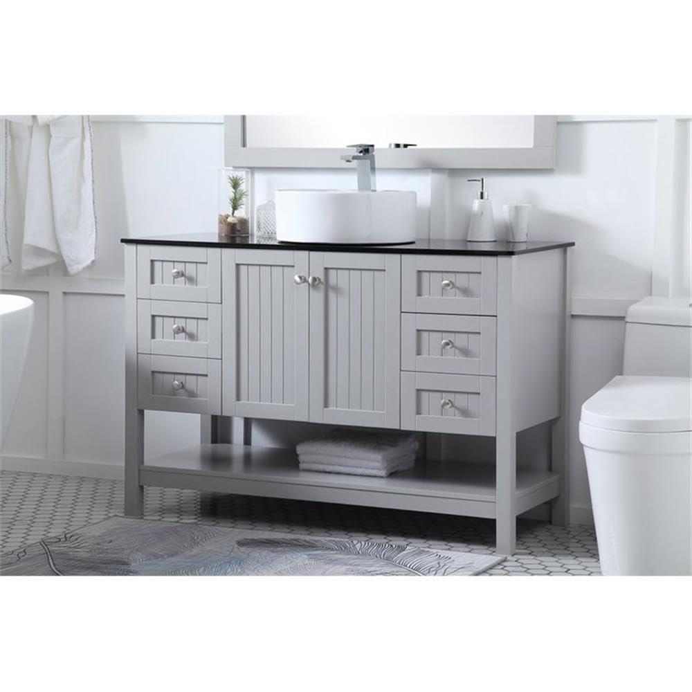 48 in. Vessel Sink Bathroom Vanity, Gray