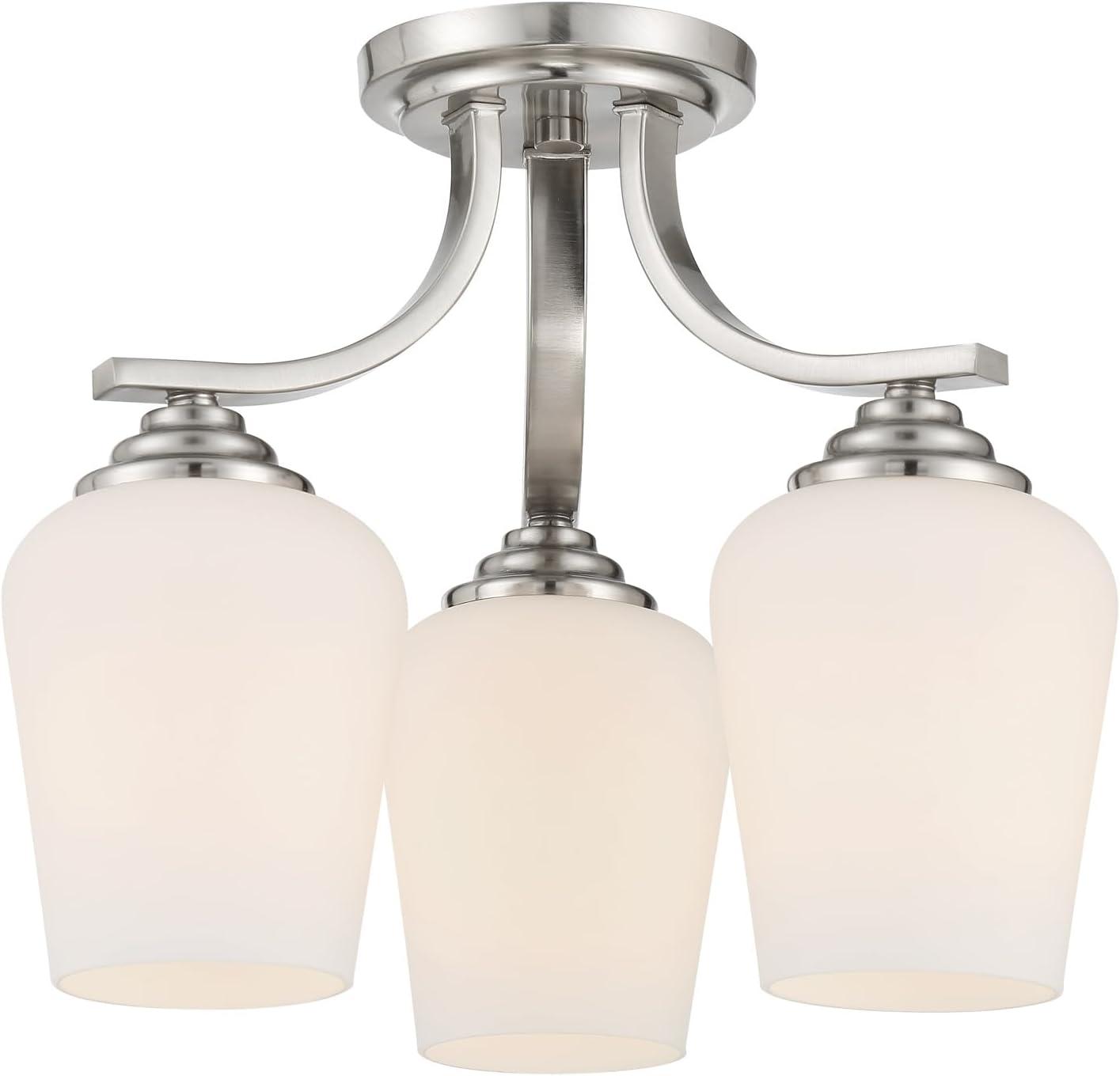 3 Light Convertible Chandelier-Brushed Nickel Finish    -Traditional Installation Minka Lavery 4926-84