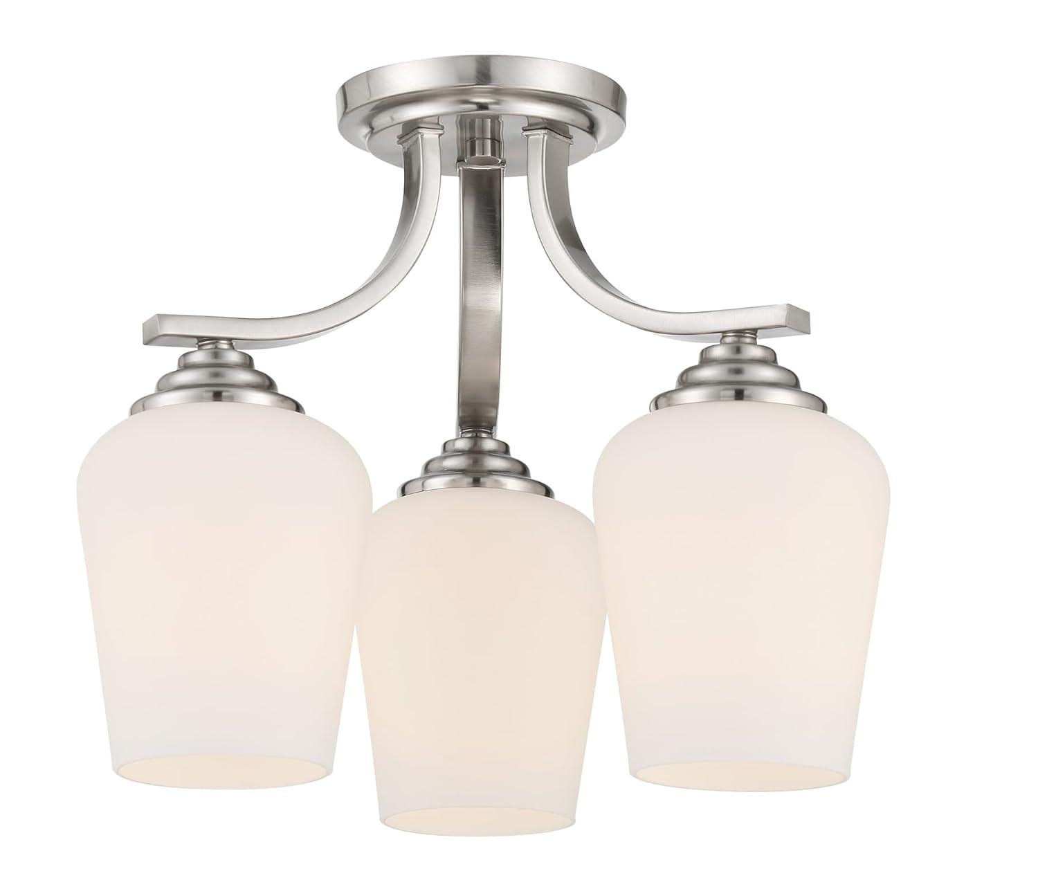 3 Light Convertible Chandelier-Brushed Nickel Finish    -Traditional Installation Minka Lavery 4926-84