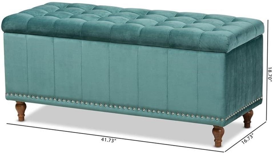 Kaylee Velvet Upholstered Button Tufted Storage Ottoman Bench - Baxton Studio