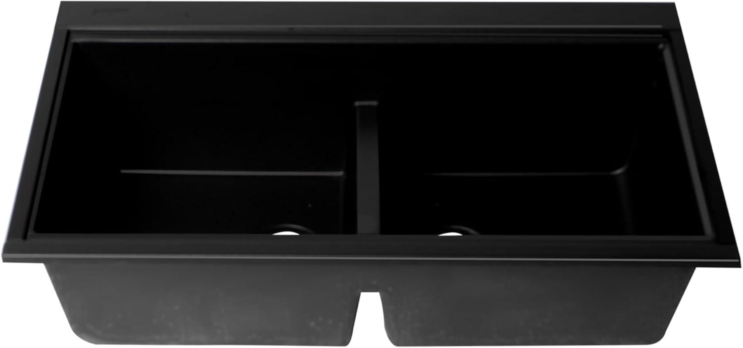 34'' L Double Bowl Granite Kitchen Sink