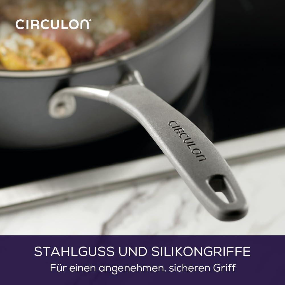 Circulon A1 Series with ScratchDefense Technology 5qt Nonstick Induction Saute Pan with Lid Graphite: Dishwasher-Safe, 11.5" Aluminum Fry Pan