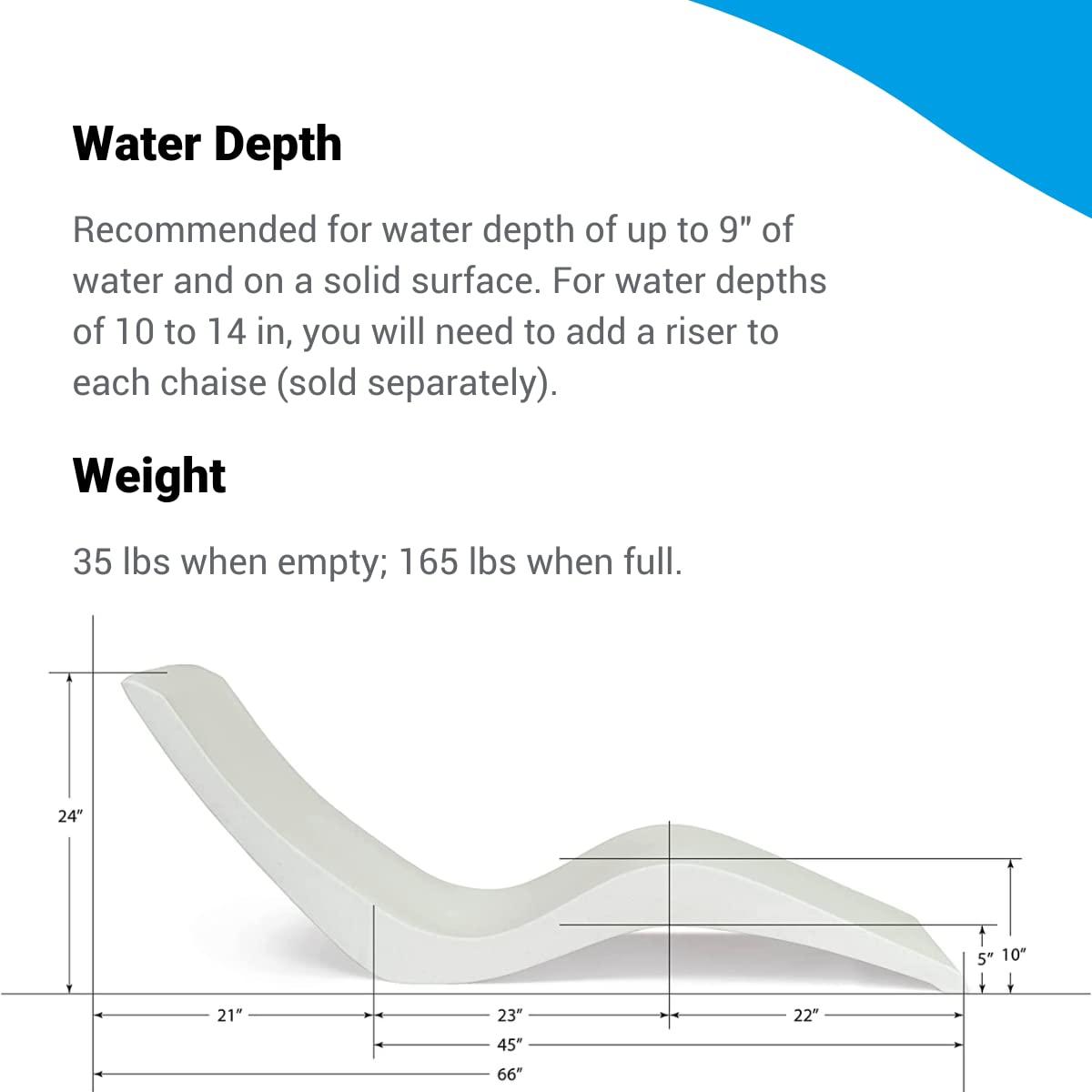 Classic White UV-Resistant Resin In-Pool Chaise Lounger Set