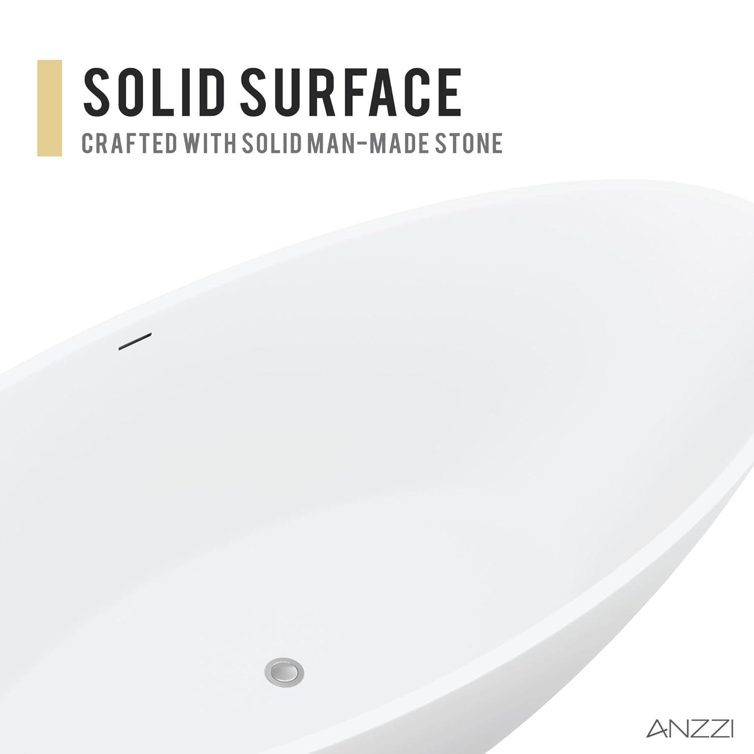 Alto 67'' x 30'' Freestanding Soaking Solid Surface Bathtub
