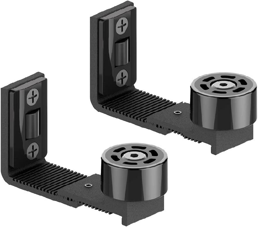 Upgrade Sliding Barn Door Bottom Adjustable Floor Guide Wall Mount Flush Sawtooth Design, Super Smoothly and Quietly, Easy Installation, 2 Pack