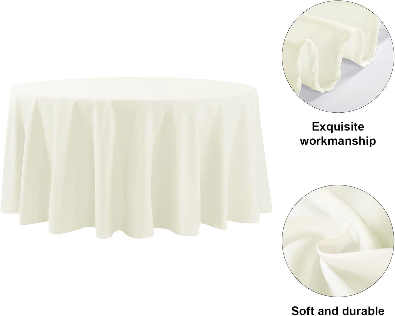 Craft & Party Polyester Tablecloth 120" Round (Ivory)