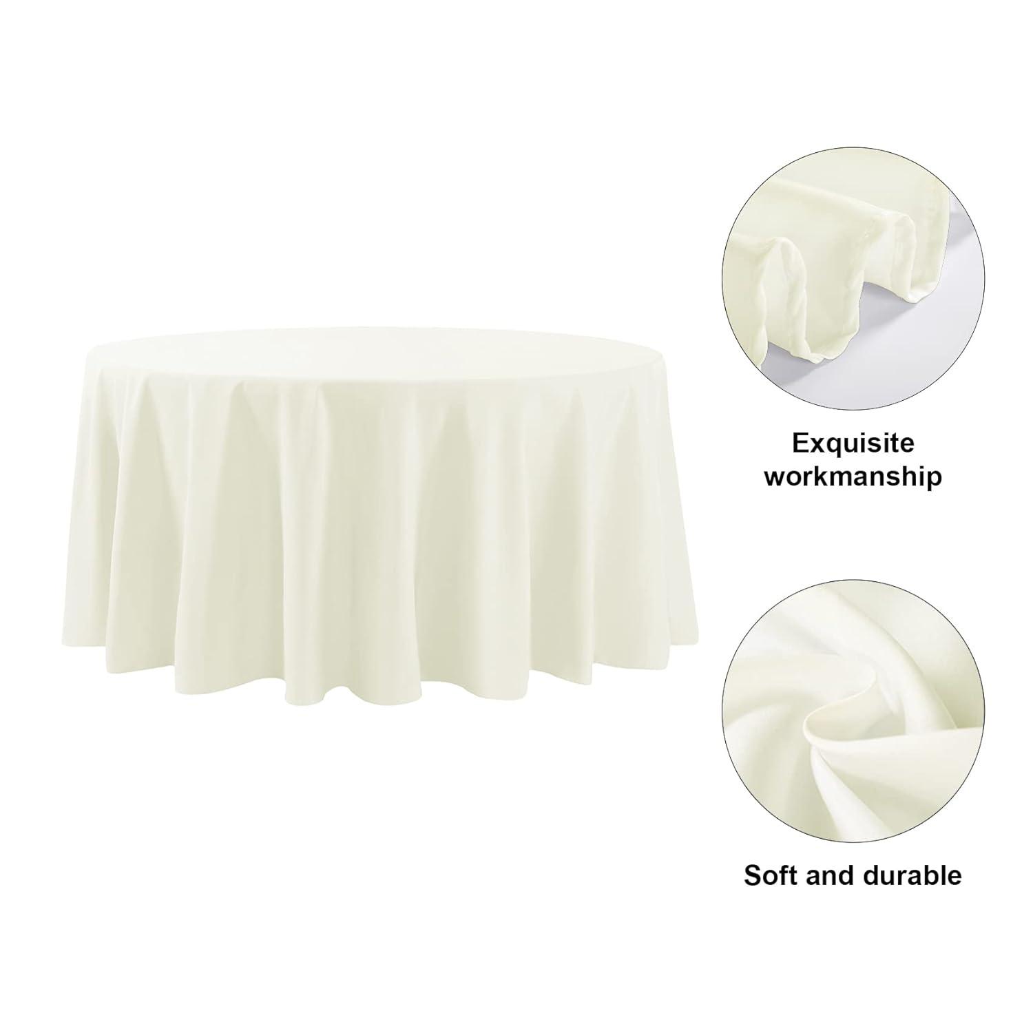 Craft & Party Polyester Tablecloth 120" Round (Ivory)