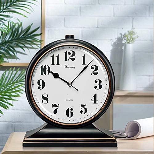 Table Clock-Modern Table Clock Silent-Non-Ticking 10-inch dial, Clear and Easy to Read, Used for Living Room, Bedroom Decoration