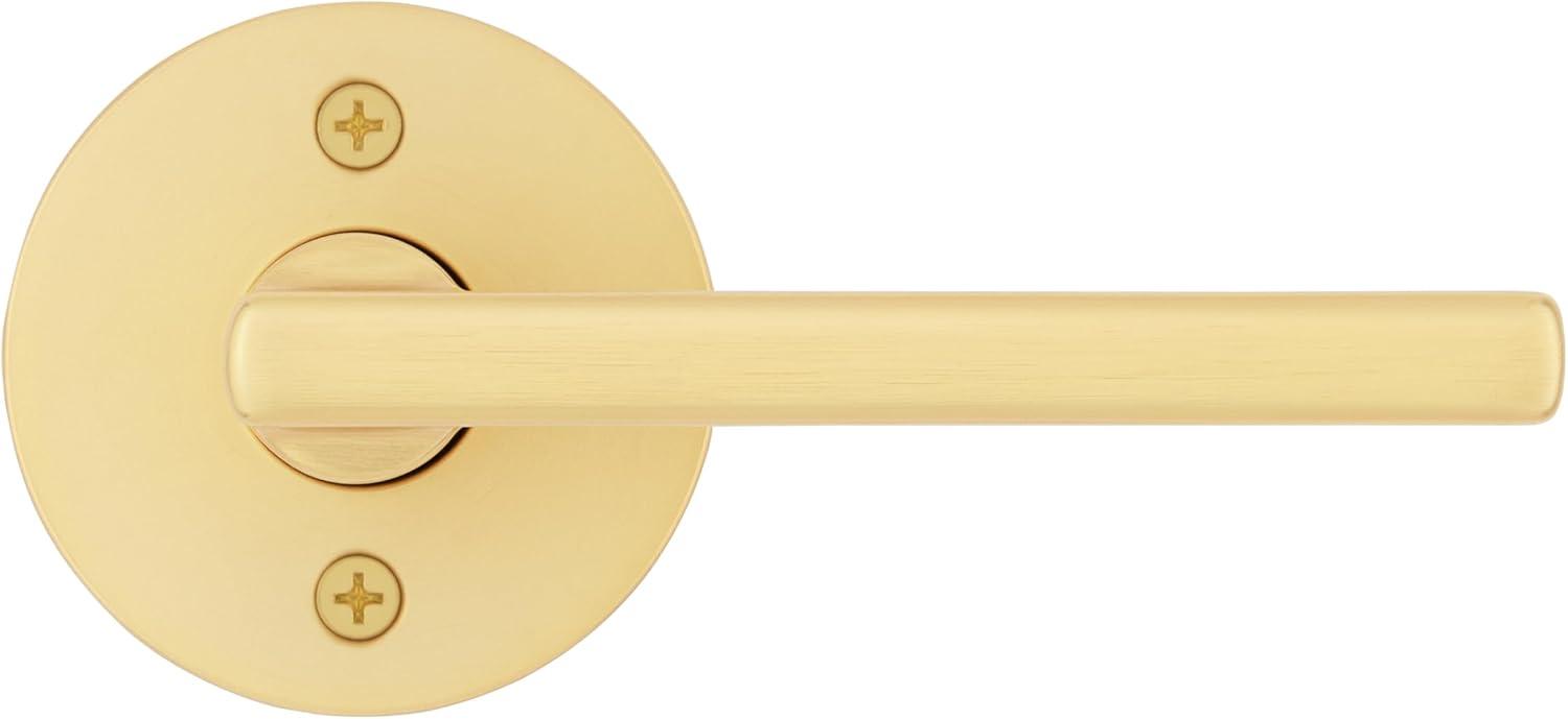 Satin Brass Contemporary Dummy Door Lever