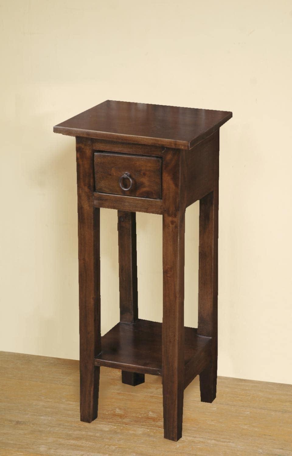 Sunset Trading Cottage Narrow Wood Side Table in Old Java Brown/Antique Iron