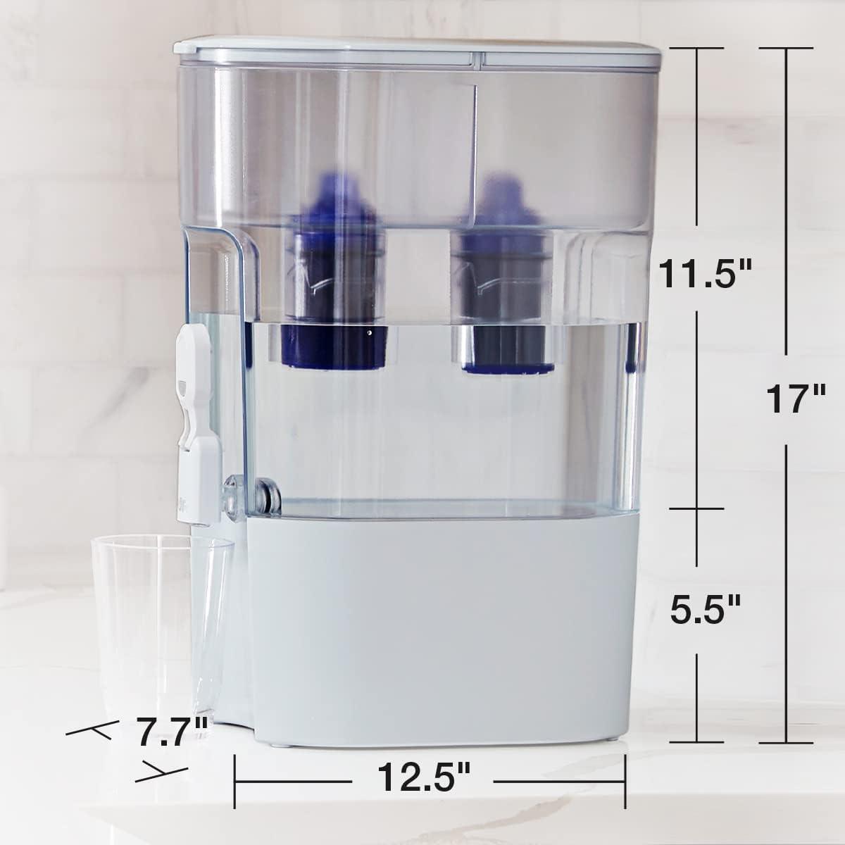 PUR 44 Cup XL Dispenser Filtration System with 2 Filters, W 12.5" x H 17" x L 7.7", White, PDI4000Z