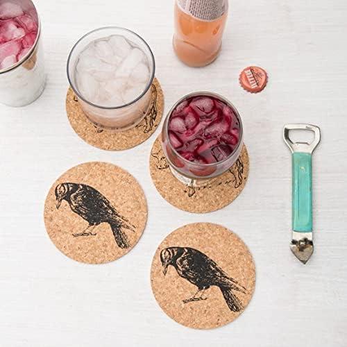 Tebery 20 Pack Round Absorbent Cork Coasters for Drinks