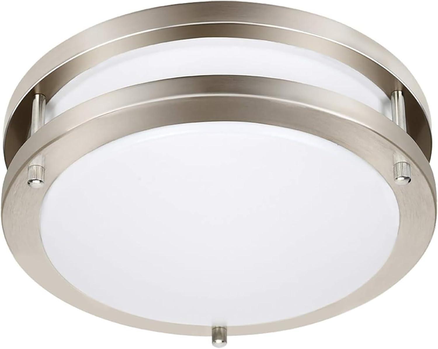 Drosbey 13" Brushed Nickel Flush Mount Light