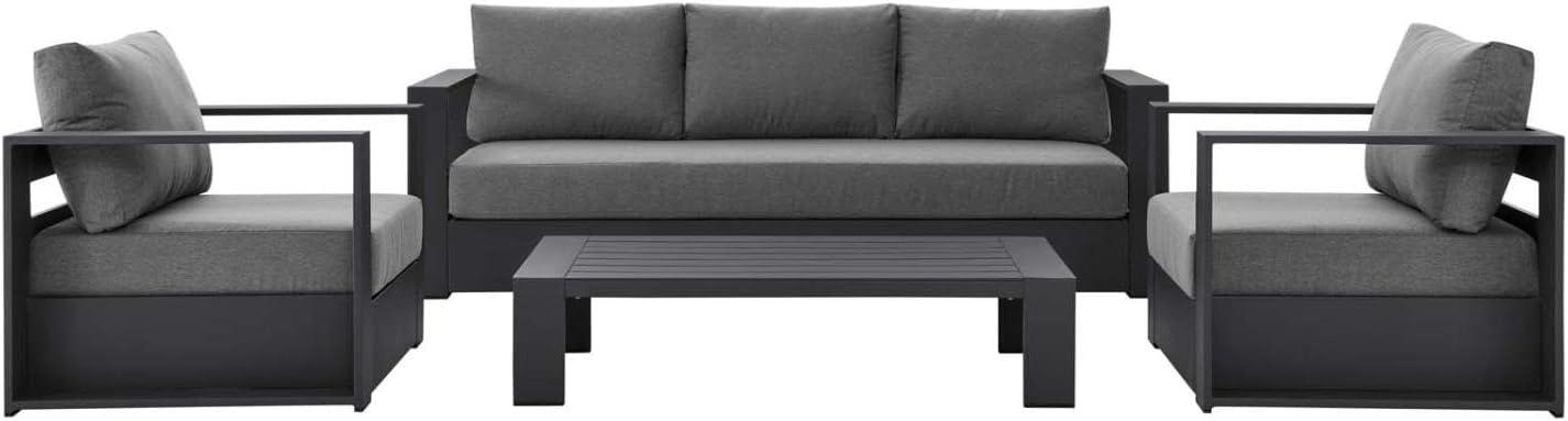Modway Modway Tahoe Outdoor Aluminum 4-piece Conversation Set with Coffee Table