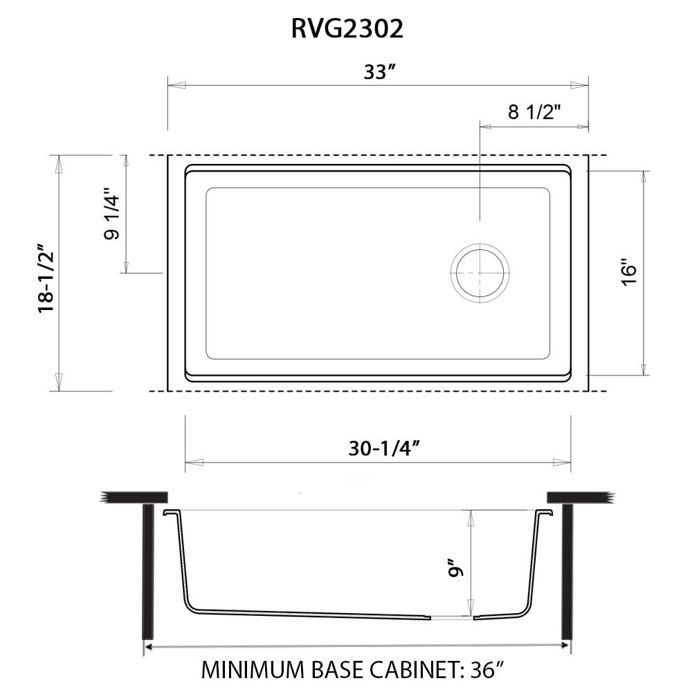 Ruvati 33-inch Undermount Workstation Granite Composite Kitchen Sink